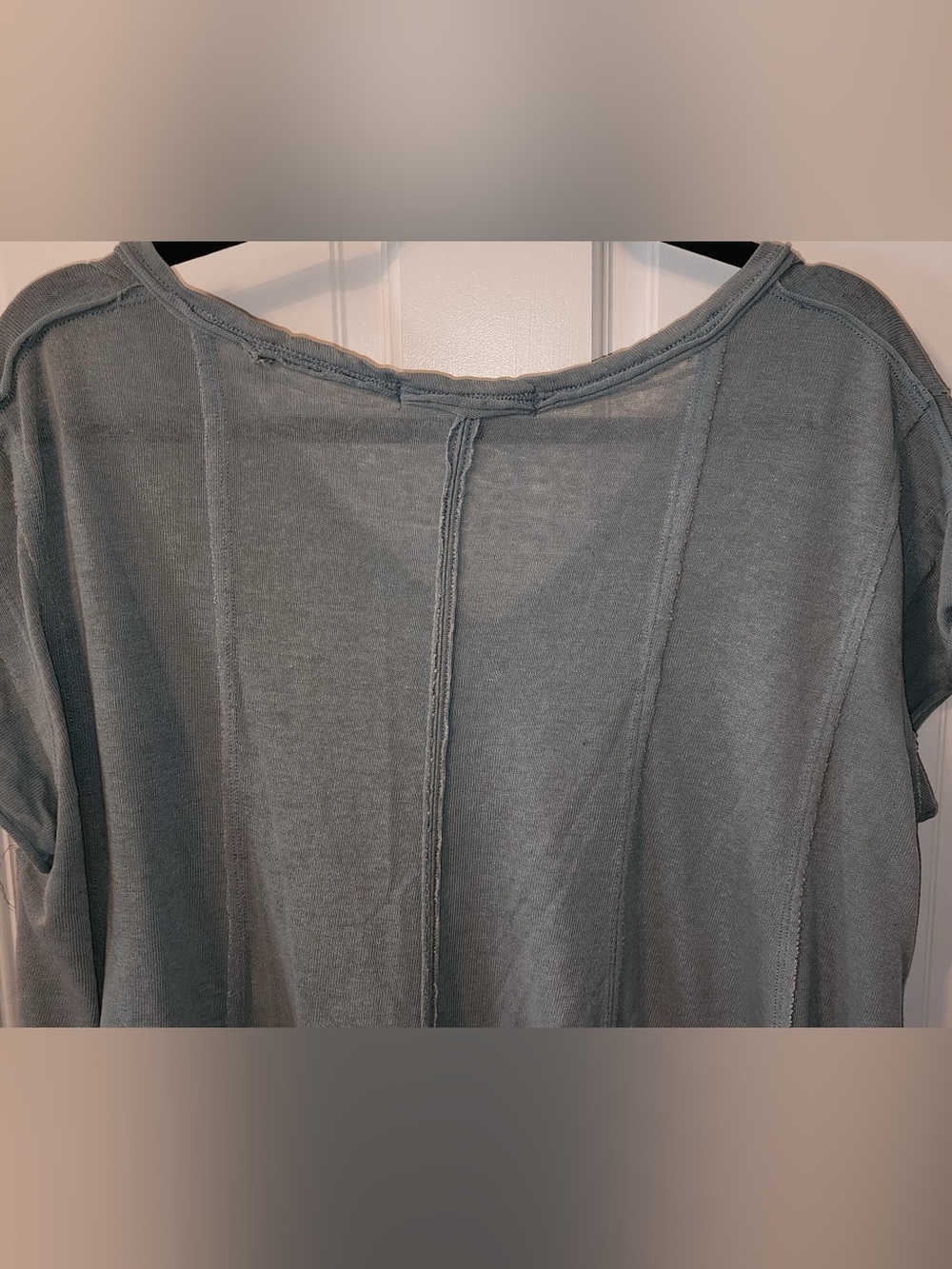 We The Free Dusty Blue V-Neck Layered Top - Picture 4 of 8